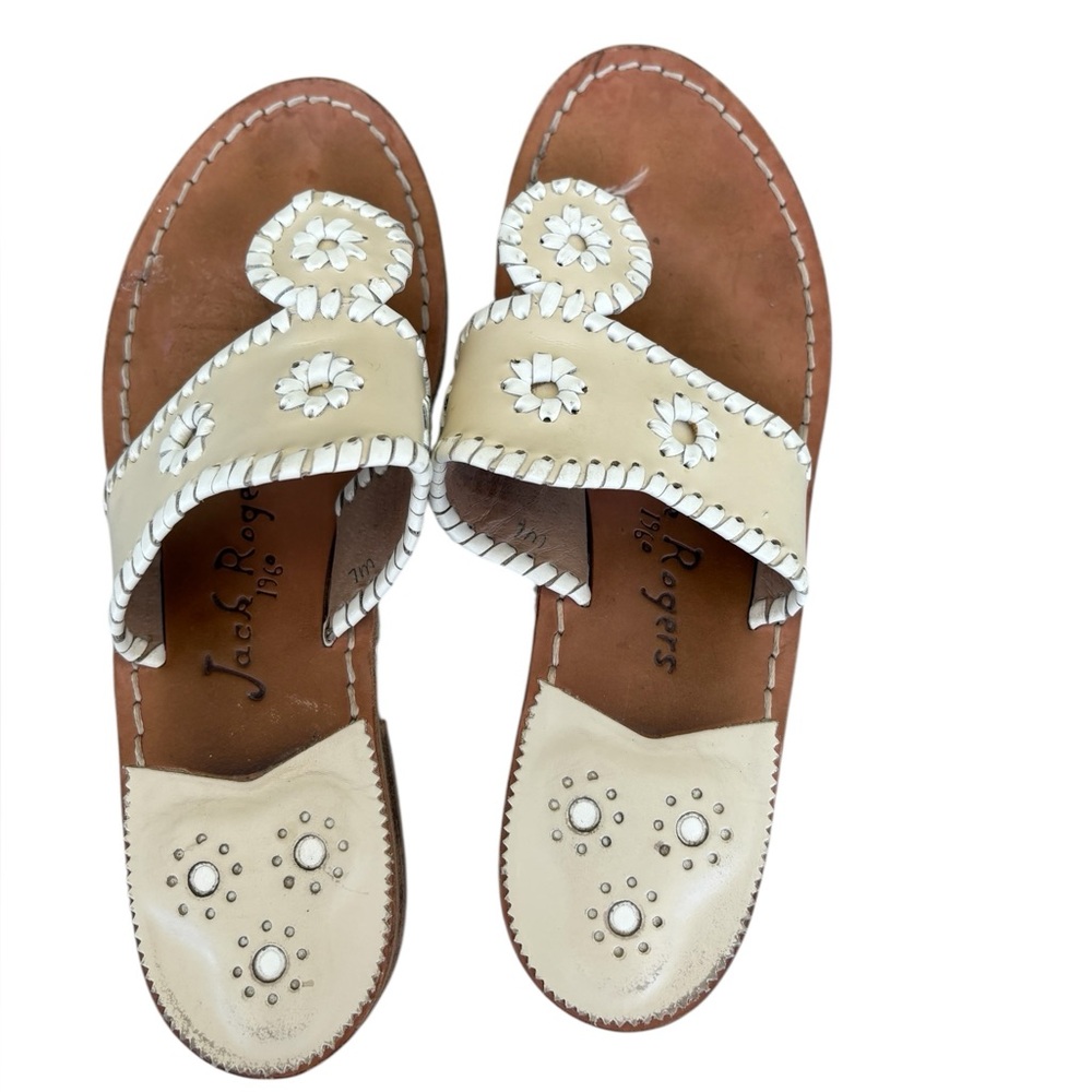 Jack Rogers Cream and Tan Women's Sandals - Picture 3 of 6